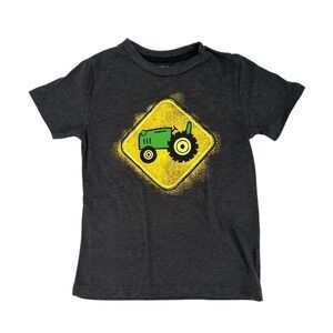 Falls Creek Tractor T-Shirt Boy's Size 5T Tee Charcoal Gray Green Tractor
